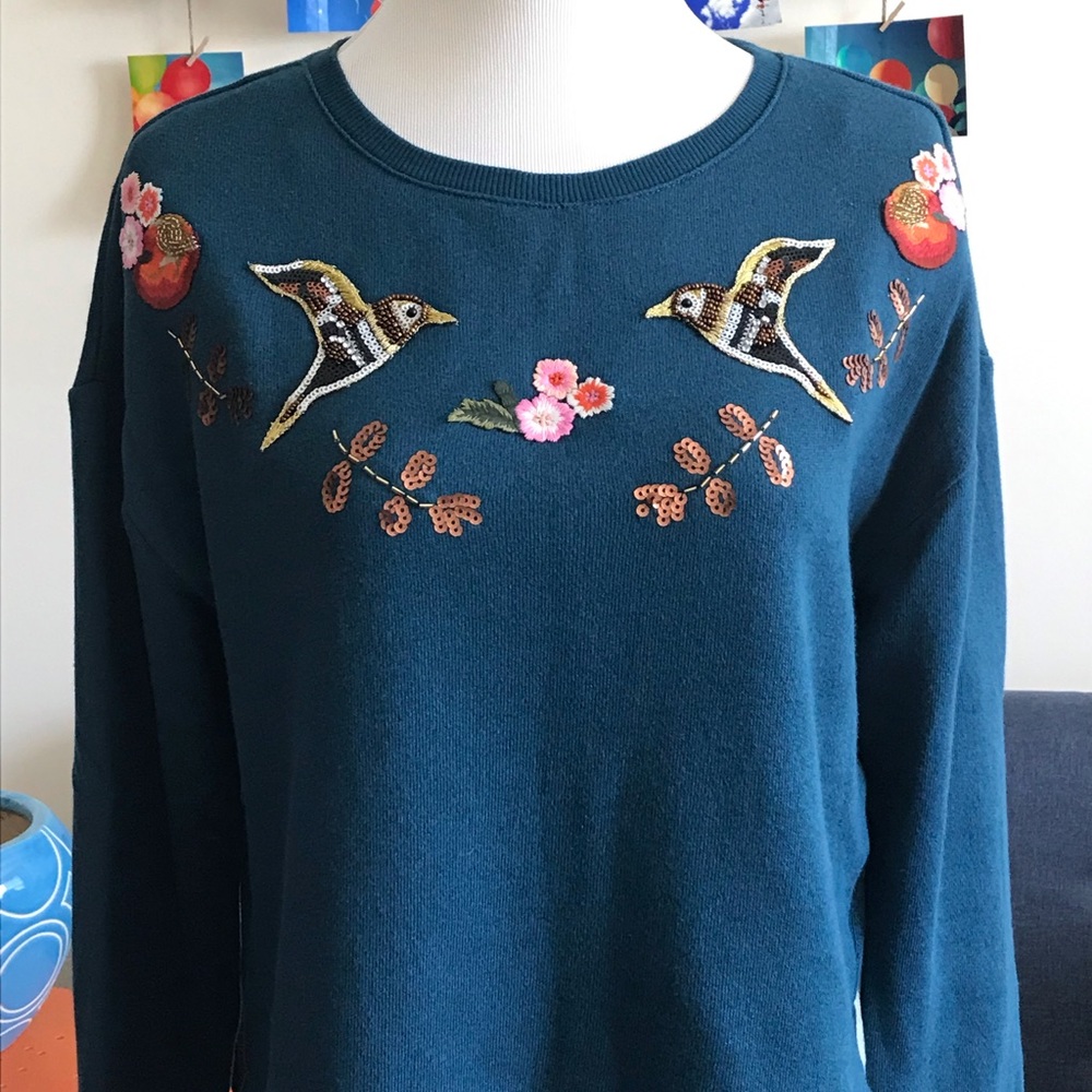 NWT Lauren Conrad Snow White Crop Sweatshirt Sz S